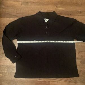 MHL Margaret Howell Black Utility Cotton Poplin Top (II)